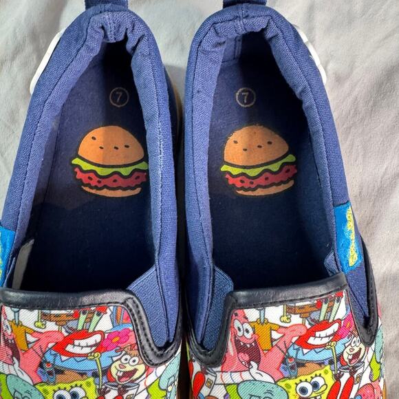 SpongeBob SquarePants Shoes Nickelodeon Ground Up Sz 7 Slip On Sneakers - Picture 7 of 11